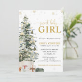 Kerstboom Baby Shower Uitnodiging (Staand voorkant)