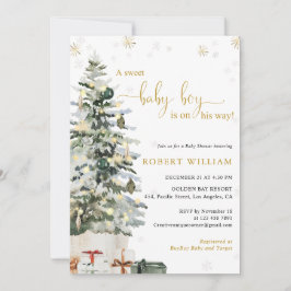 Kerstboom Baby Shower Uitnodiging