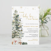 Kerstboom Baby Shower Uitnodiging (Staand voorkant)