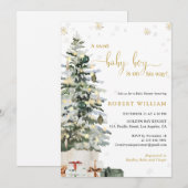 Kerstboom Baby Shower Uitnodiging (Voorkant / Achterkant)