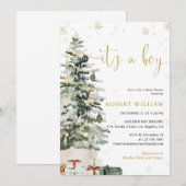 Kerstboom Baby Shower Uitnodiging (Voorkant / Achterkant)
