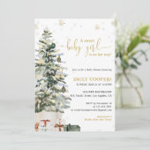 Kerstboom Baby Shower Uitnodiging (Staand voorkant)