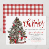 Kerstboom Baby shower Uitnodiging (Voorkant / Achterkant)