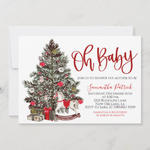 Kerstboom Baby shower Uitnodiging