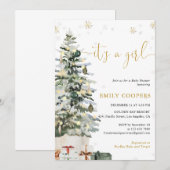 Kerstboom Baby Shower Uitnodiging (Voorkant / Achterkant)