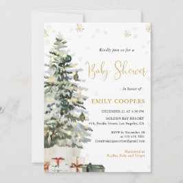 Kerstboom Baby Shower Uitnodiging