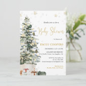 Kerstboom Baby Shower Uitnodiging (Staand voorkant)