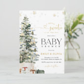 Kerstboom Baby Shower Uitnodiging (Staand voorkant)