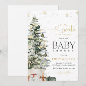 Kerstboom Baby Shower Uitnodiging (Voorkant / Achterkant)