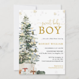 Kerstboom Baby Shower Uitnodiging