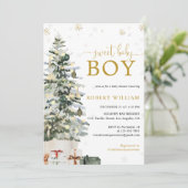 Kerstboom Baby Shower Uitnodiging (Staand voorkant)