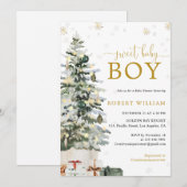 Kerstboom Baby Shower Uitnodiging (Voorkant / Achterkant)
