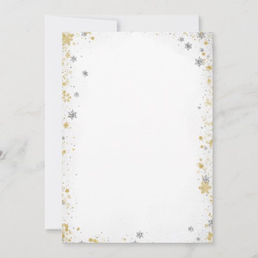 Kerstboom Baby shower Uitnodiging Silver Gold (Achterkant)