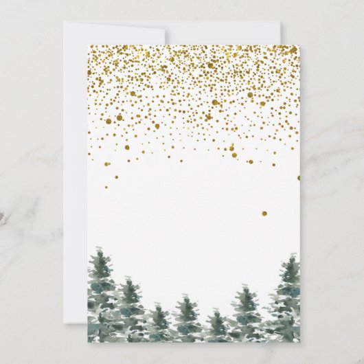 Kerstboom Baby shower uitnodiging Winter (Achterkant)