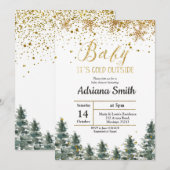 Kerstboom Baby shower uitnodiging Winter (Voorkant / Achterkant)