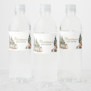 Kerstboom Baby shower Waterfles Etiket