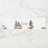 Kerstboom Baby shower Waterfles Etiket (Enkel label)