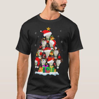 Kerstboom Badminton Ball Santa Hat Funny Xmas T-shirt