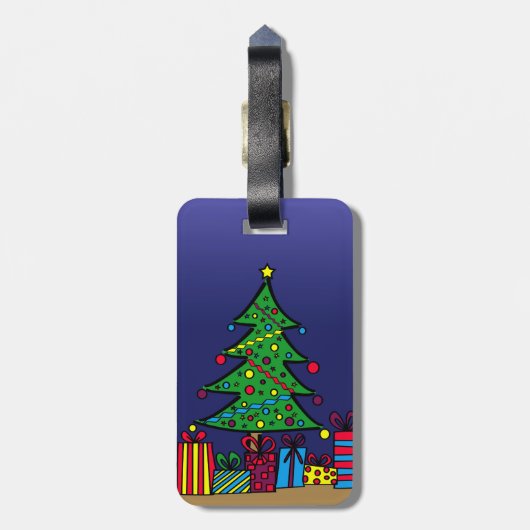 Kerstboom Bagagelabel (Achterkant verticaal)