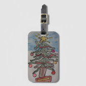 kerstboom bagagelabel (Voorkant (verticaal))