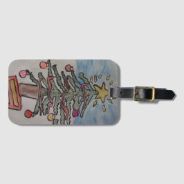 kerstboom bagagelabel