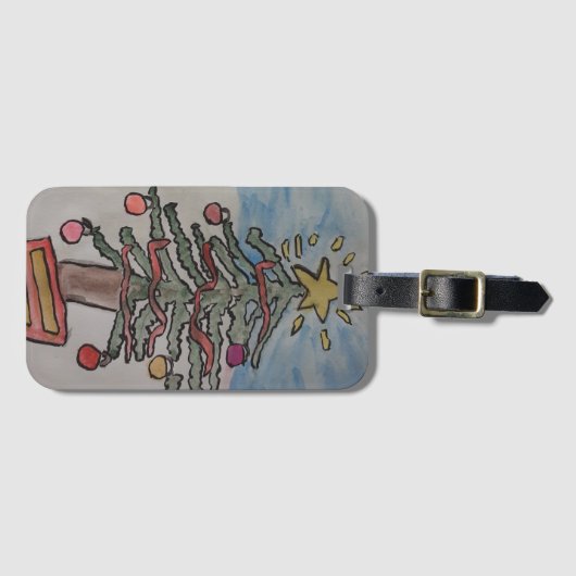 kerstboom bagagelabel (Voorkant (horizontaal))