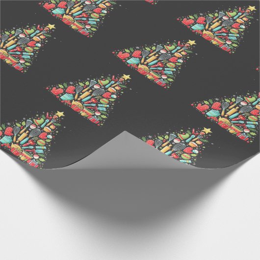 Kerstboom bakken Chef Cook Kerstmis Cadeaupapier (Hoek)