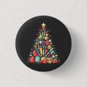 Kerstboom bakken Chef Cook Kerstmis Ronde Button 3,2 Cm (Voorkant)