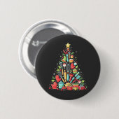 Kerstboom bakken Chef Cook Kerstmis Ronde Button 5,7 Cm (Voorkant /achterkant)