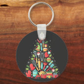 Kerstboom bakken Chef Cook Kerstmis Sleutelhanger (Voorkant)