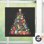 Kerstboom Bakken Chef Kok Kerstmis  Raamsticker (Huis)