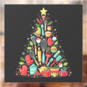 Kerstboom Bakken Chef Kok Kerstmis  Raamsticker (Vel 2)