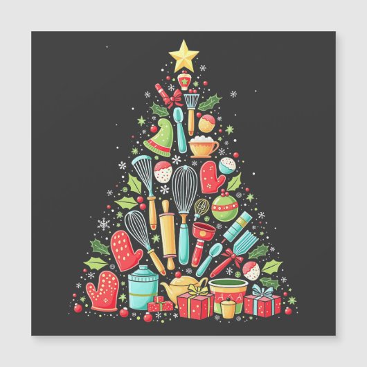 Kerstboom Bakken Chef Koken Xmas (Voorkant)