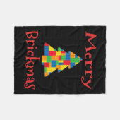 Kerstboom baksteen hoofdbouwer baksteen set blok fleece deken (Voorkant (Horizontaal))