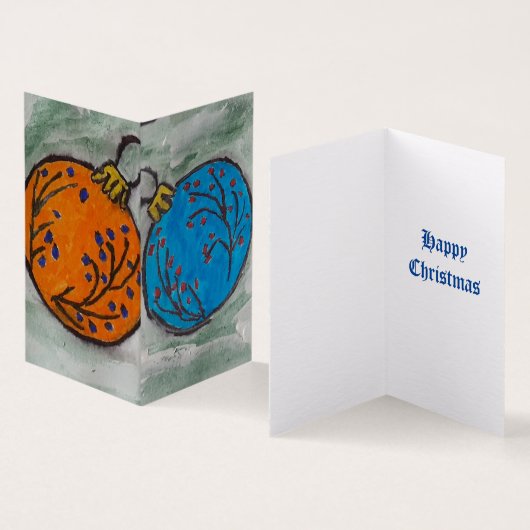 Kerstboom Bal Kerstkaart Kaart (Binnen en buitenkant)