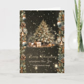 Kerstboom, Ballen, Bellen, Pinecones Corporate Feestdagen Kaart (Voorkant)