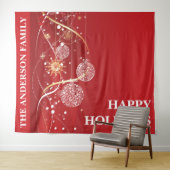 Kerstboom ballen moderne bedrijfs wensen wandkleed (In Situ (horizontaal))