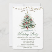 Kerstboom Ballen Slingerlichten Vakantie Feest Kaart (Voorkant)