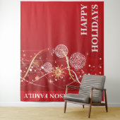 Kerstboom baubels moderne zakelijke wensen wandkleed (In situ)