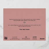 Kerstboom Bauble Folie Seizoen Vakantie Kaart (Achterkant)