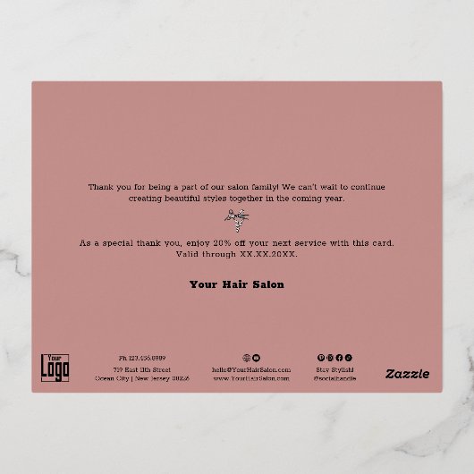 Kerstboom Bauble Folie Seizoen Vakantie Kaart (Achterkant)