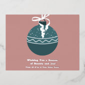 Kerstboom Bauble Folie Seizoen Vakantie Kaart (Voorkant)