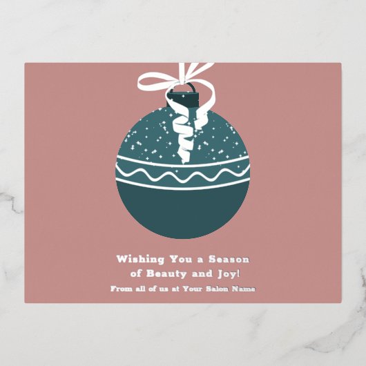 Kerstboom Bauble Folie Seizoen Vakantie Kaart (Voorkant)