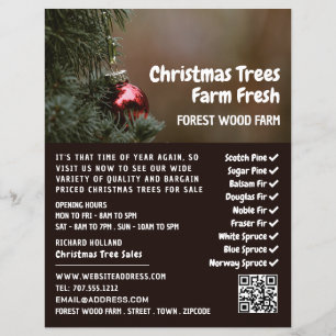 Kerstboom Bauble, kerstboomverkoop Flyer