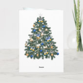 Kerstboom Baubles Duits Feestdagen Kaart (Achterkant)