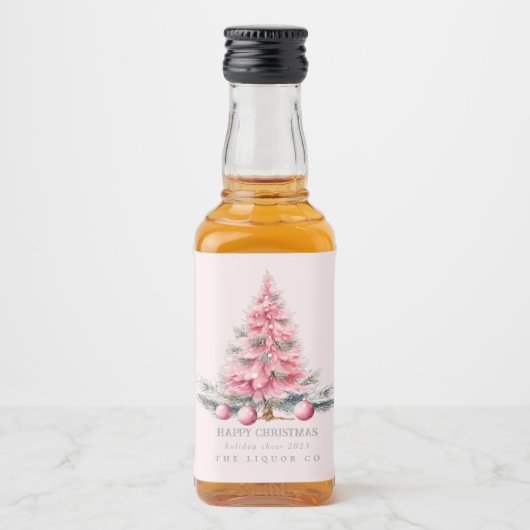 Kerstboom Baubles Mini Liquor Flesetiketten Likeurfles Etiket (Voorkant)