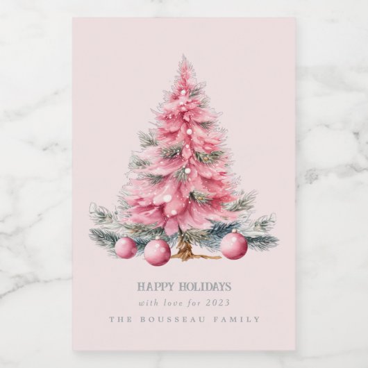 Kerstboom Baubles Mini Wijnfles Etiketten (Enkel label)