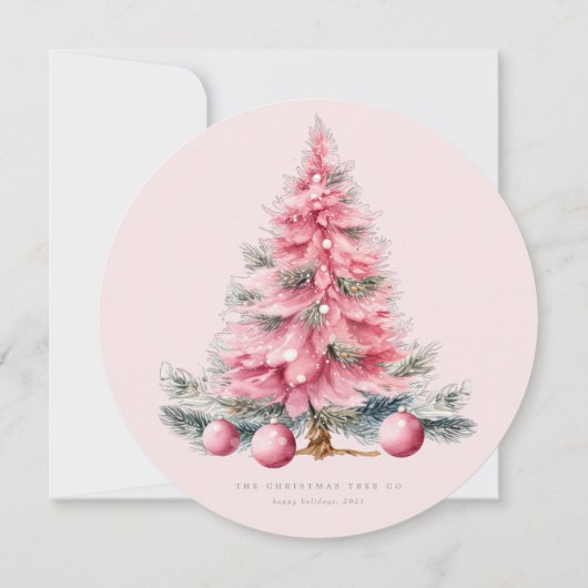 Kerstboom Baubles Shabby Circle Menu Kaart (Achterkant)