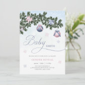 Kerstboom Baubles Winter Gender onthulling Kaart (Staand voorkant)