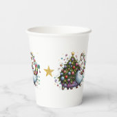 Kerstboom Beast Paper Cup Papieren Bekers (Achterkant)